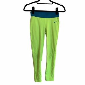 Nike Pro Leggings - Neon Green & Blue